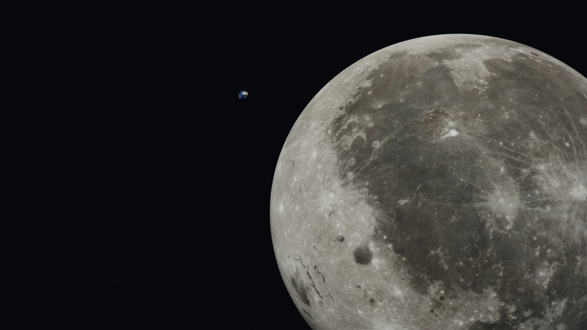 Illustrated lunar surface